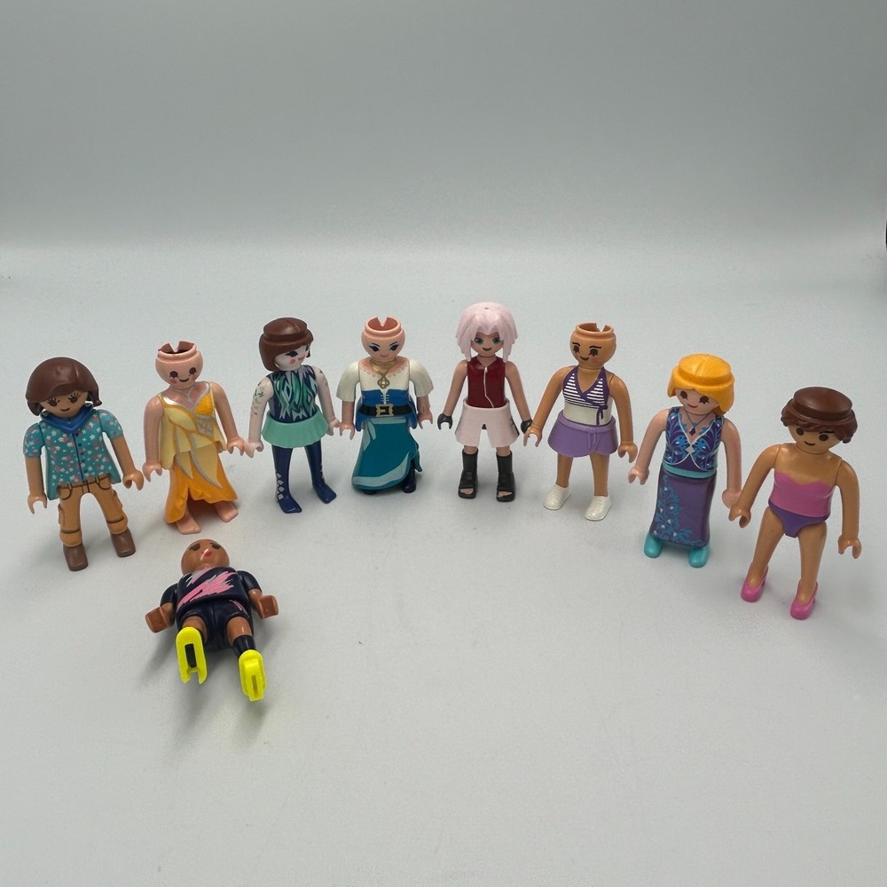 Playmobil Geobra People Figures Kids Lot of 9 Princess‎ Fairy Soccer Pirate City